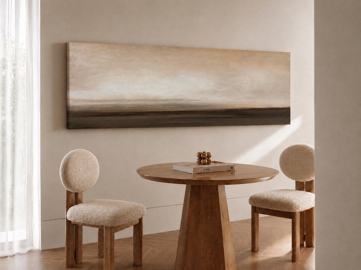 Earth Tone Panorama Canvas Print, Neutral Abstract Minimalism