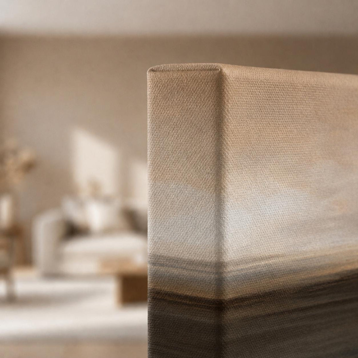 Earth Tone Panorama Canvas Print, Neutral Abstract Minimalism