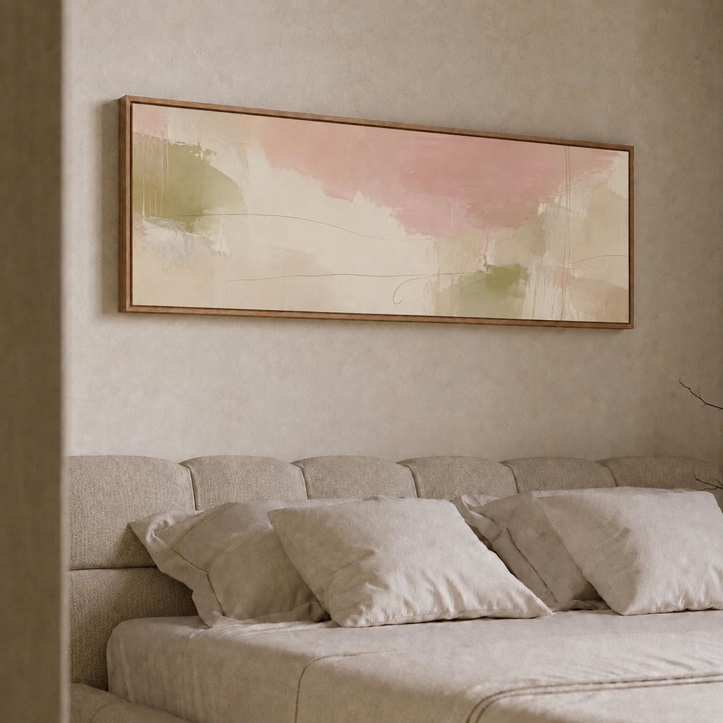 Abstract Pastel Landscape Painting Print, Minimal Soft Tones Decor