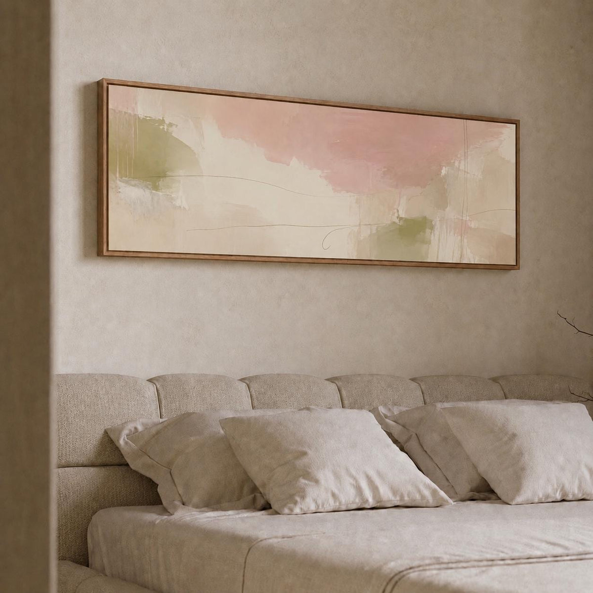 Abstract Pastel Landscape Painting Print, Minimal Soft Tones Decor