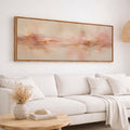 Blush Pink and Beige Abstract Canvas Print, Narrow Panorama Decor