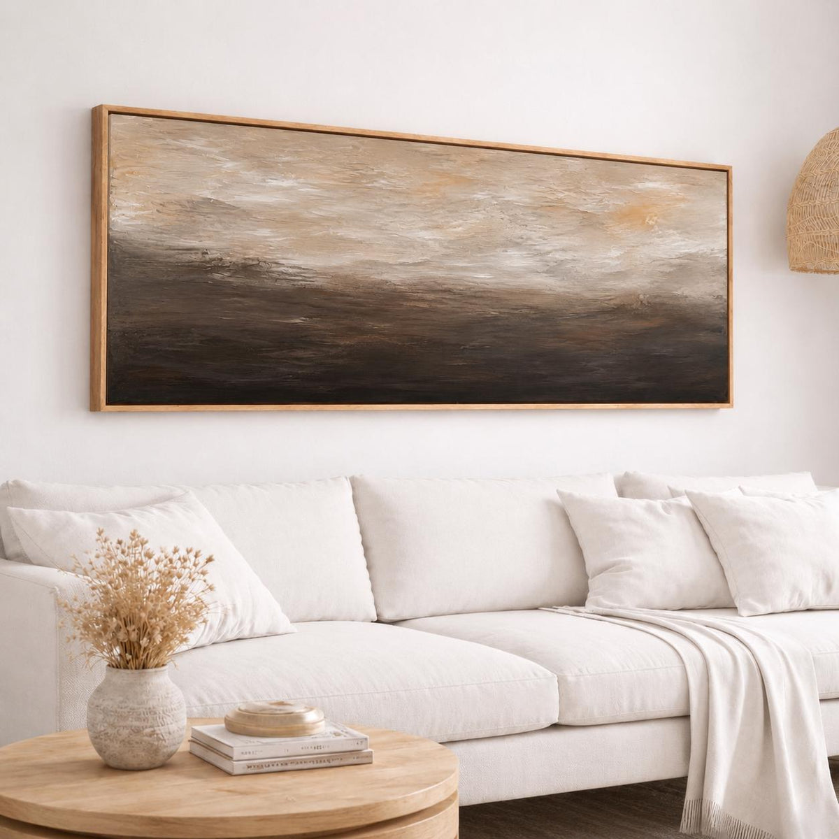 Muted Earth Tone Extra Large Panorama: Abstract Canvas Print