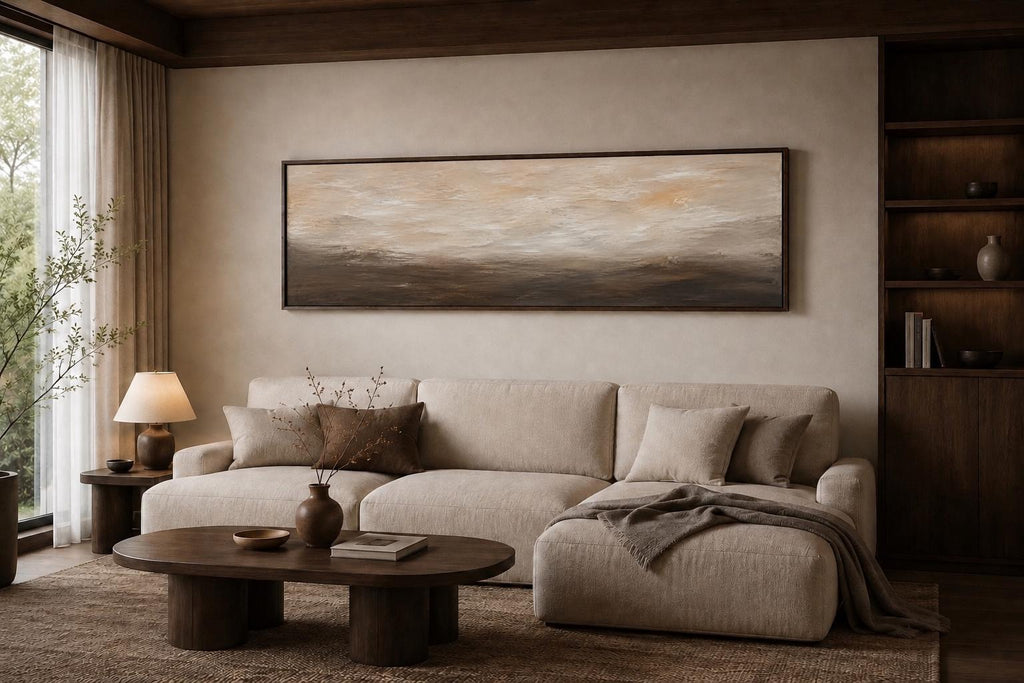 Muted Earth Tone Extra Large Panorama: Abstract Canvas Print