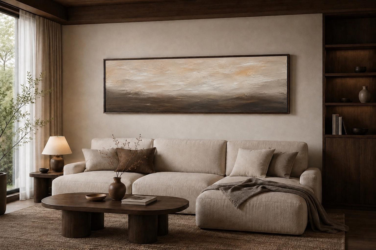 Muted Earth Tone Extra Large Panorama: Abstract Canvas Print