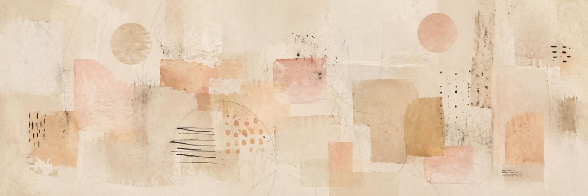 Modern Abstract Wall Art: Neutral Canvas Print With Accents