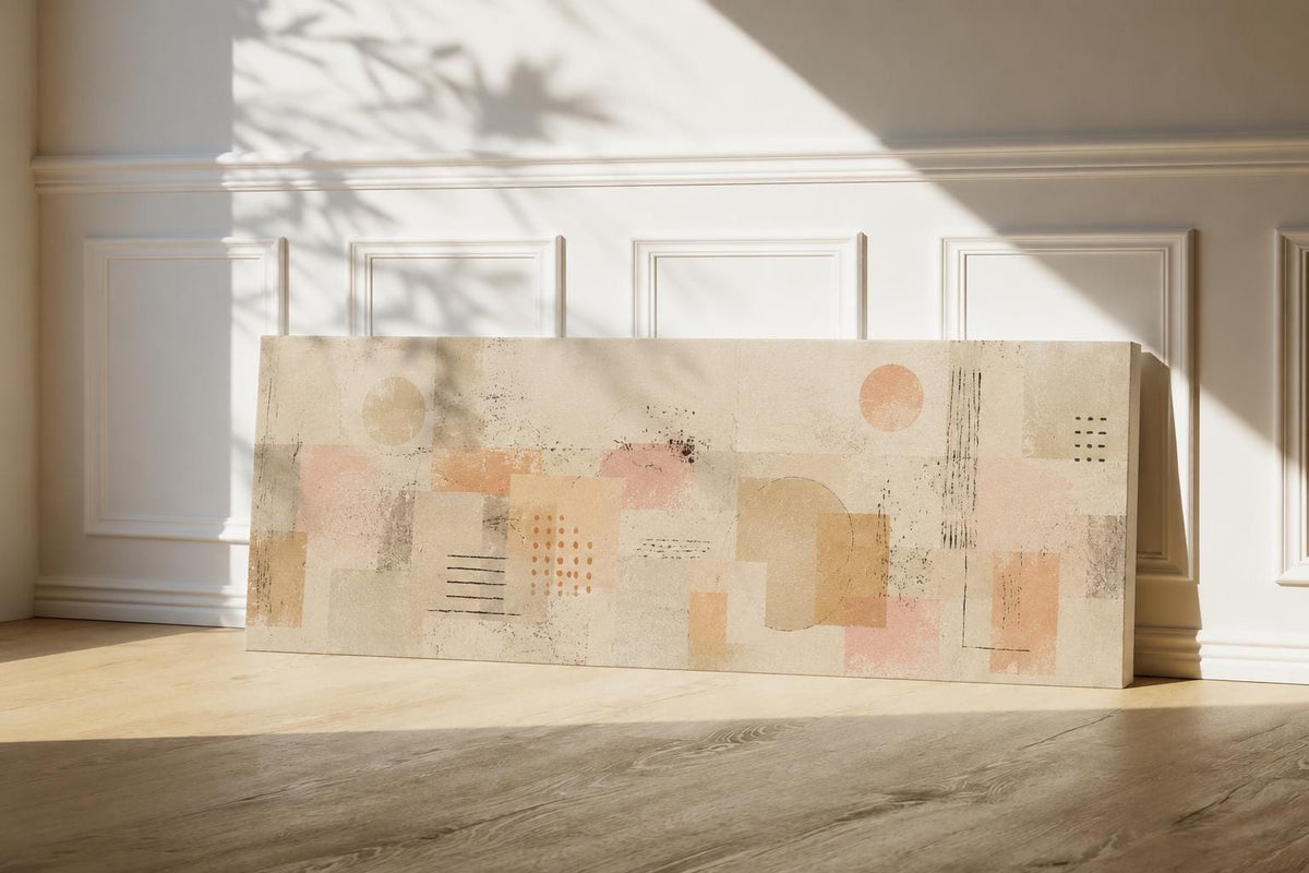Modern Abstract Wall Art: Neutral Canvas Print With Accents