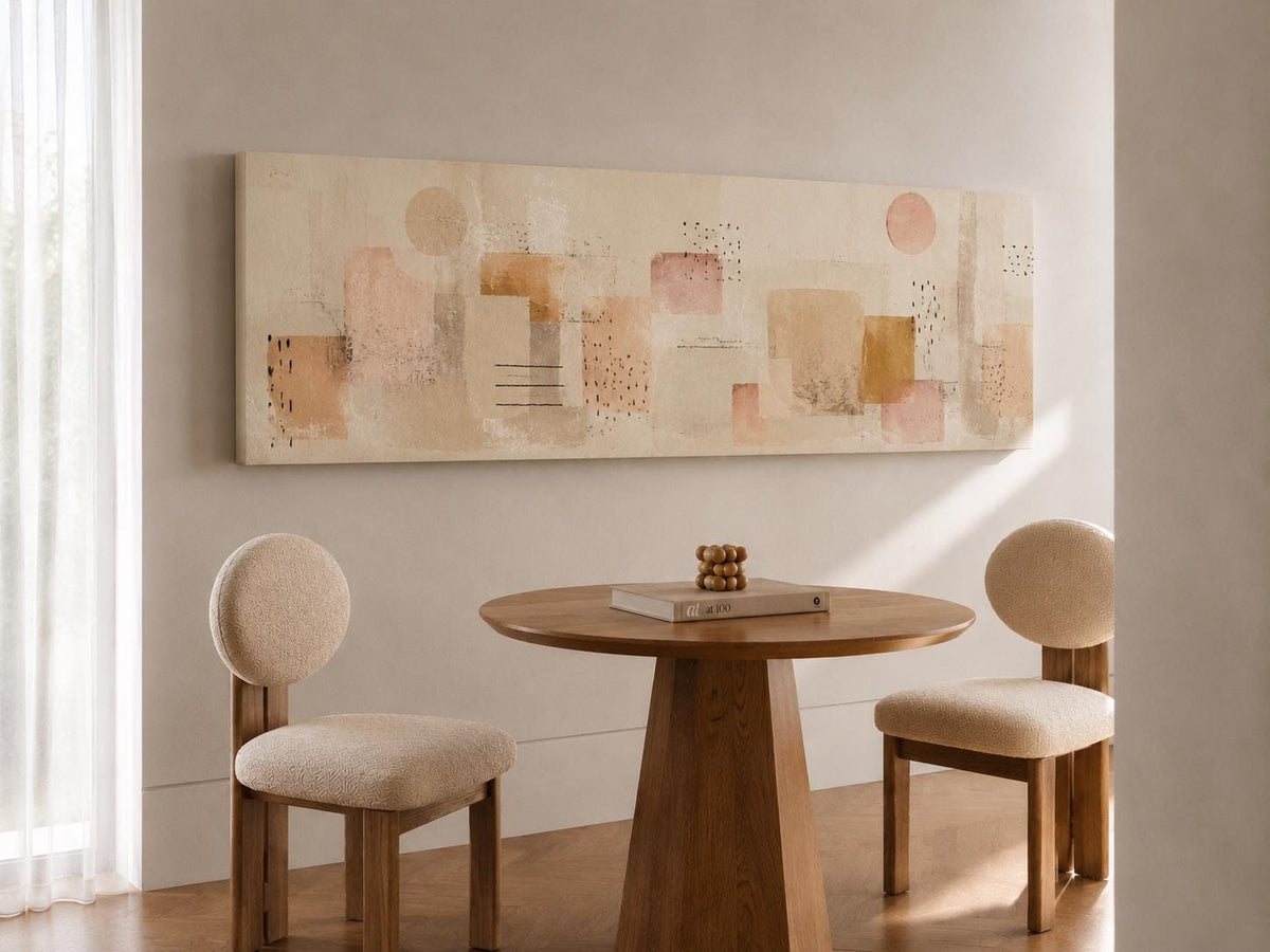 Modern Abstract Wall Art: Neutral Canvas Print With Accents