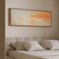 Framed Abstract Painting Print: Pastel Clouds, Peach Horizon, Sunset Art