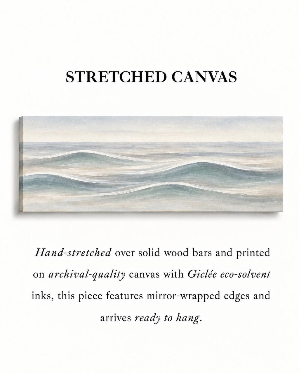 Abstract Blue Ocean Canvas Print, Coastal Panorama