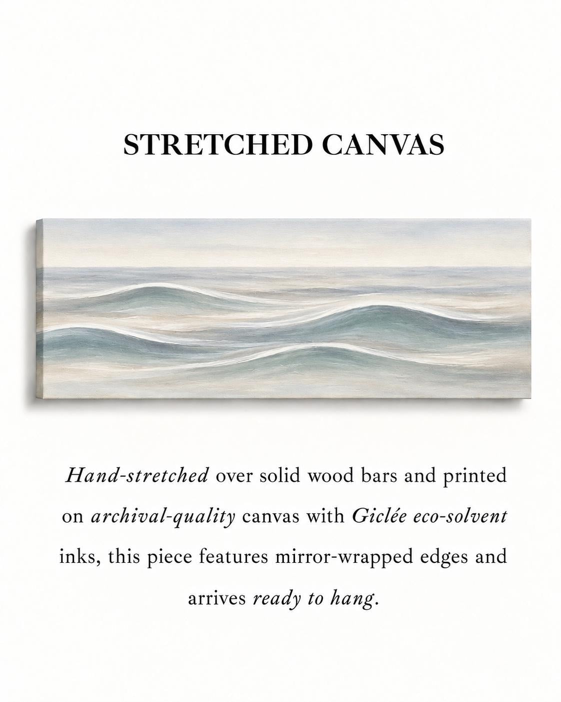 Abstract Blue Ocean Canvas Print, Coastal Panorama