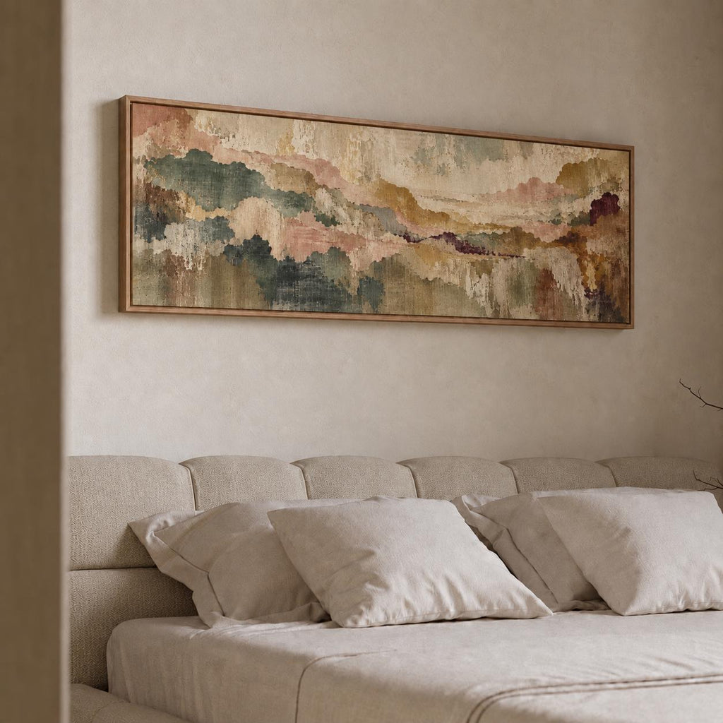 Earthy Tapestry Canvas Print, Terracotta and Beige Panorama