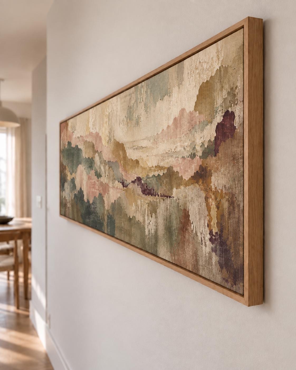 Earthy Tapestry Canvas Print, Terracotta and Beige Panorama