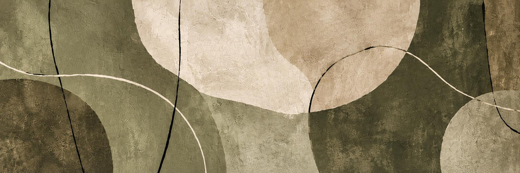 Olive Green Abstract Painting, Japandi Wabi Sabi Canvas Print