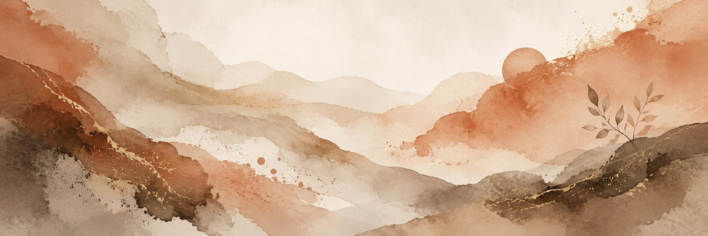 Abstract Earth Tone Canvas Print, Terracotta Wabi Sabi Above Bed Decor