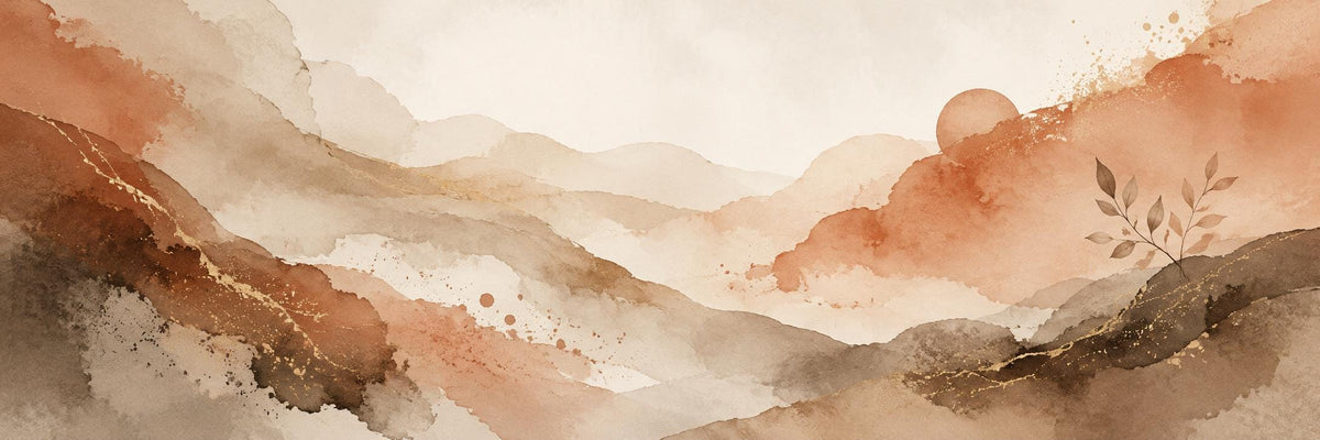 Abstract Earth Tone Canvas Print, Terracotta Wabi Sabi Above Bed Decor