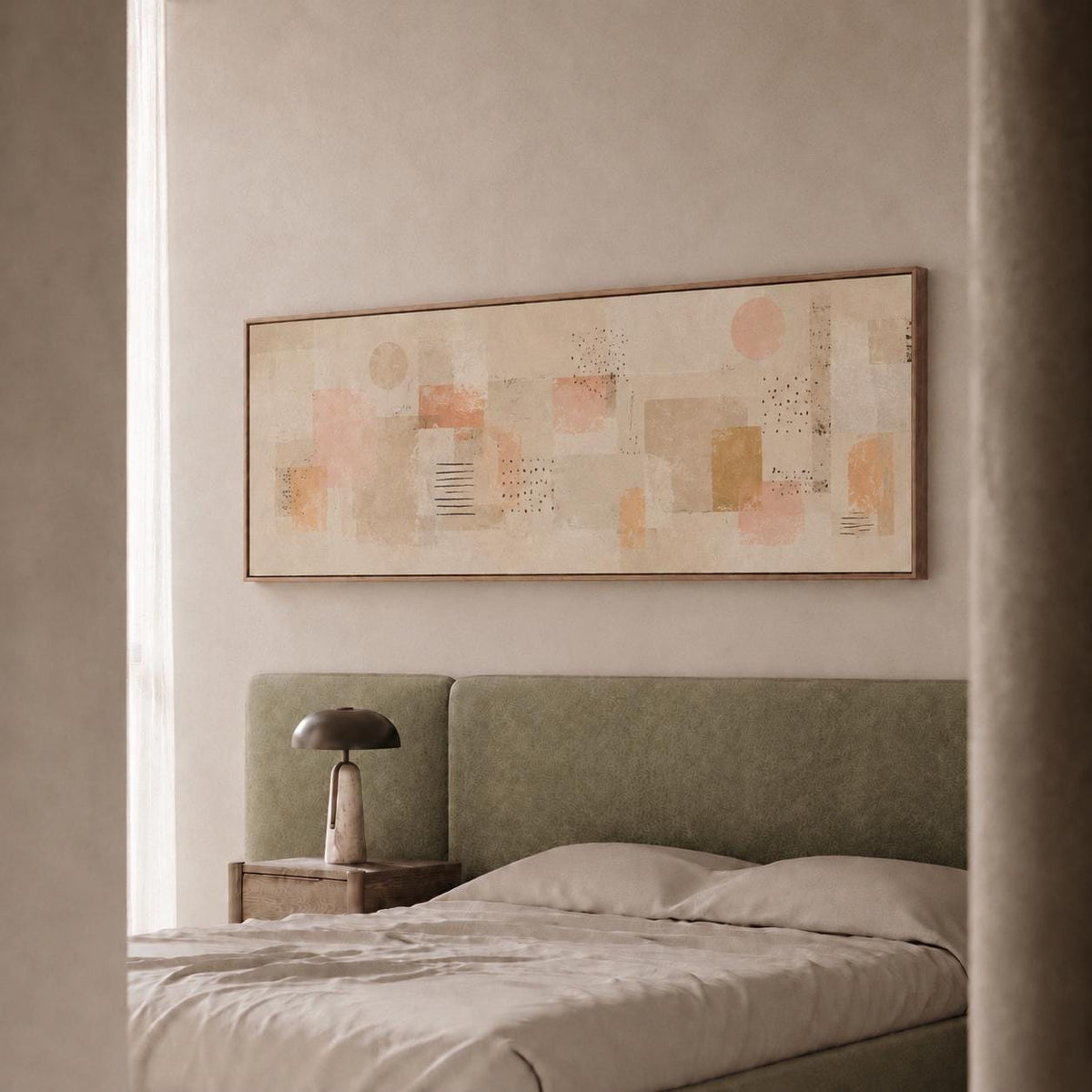 Modern Abstract Wall Art: Neutral Canvas Print With Accents