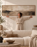 Earth Tone XL Painting: Japandi Wabi Sabi Canvas Print