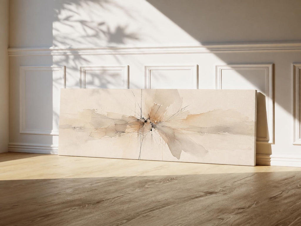 Neutral Abstract Painting: Cream and Beige Canvas Print