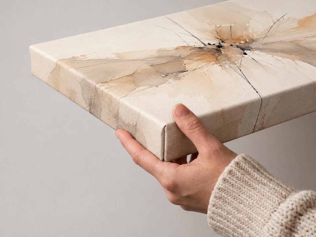 Neutral Abstract Painting: Cream and Beige Canvas Print
