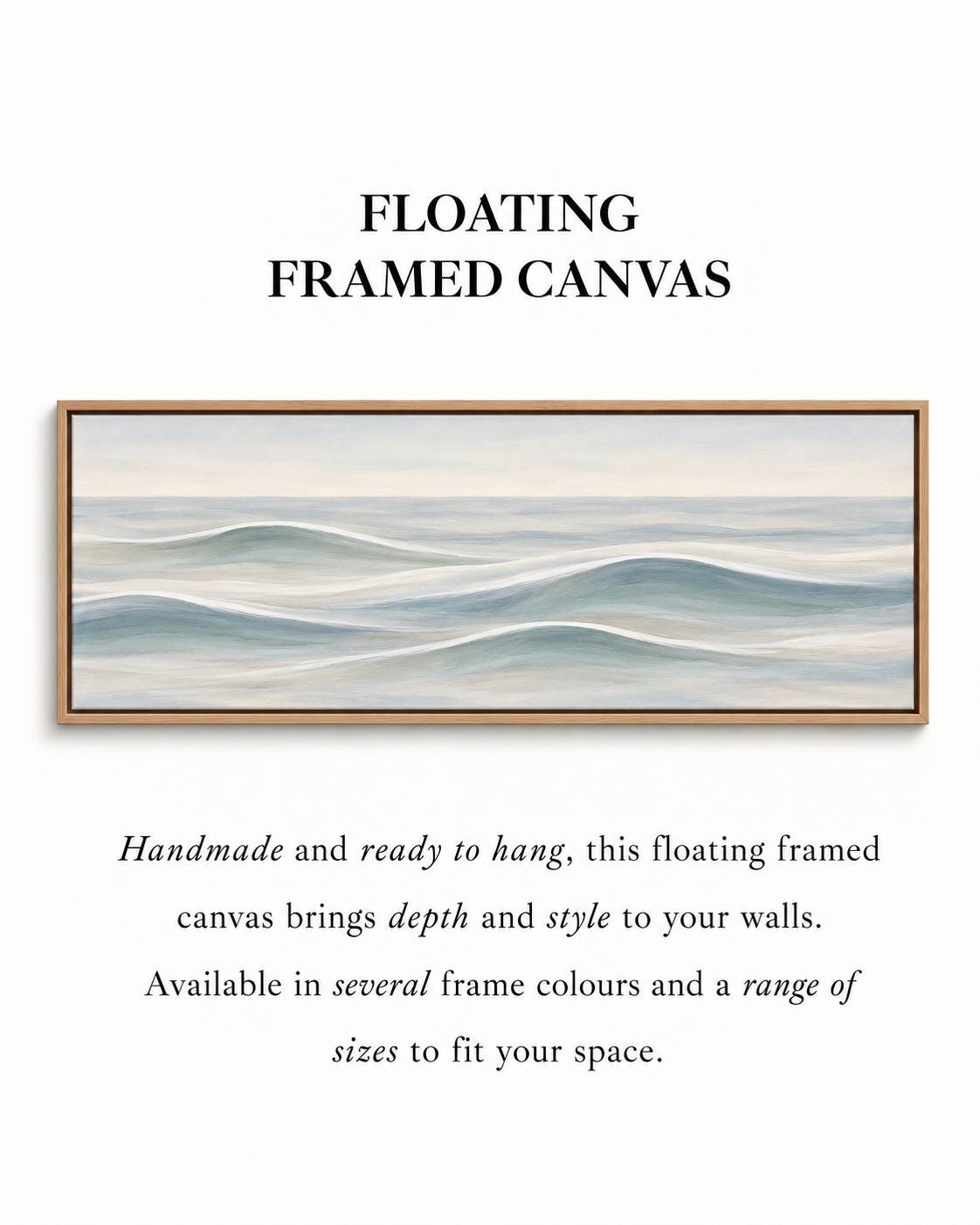Abstract Blue Ocean Canvas Print, Coastal Panorama