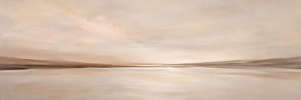 Neutral Beige Abstract Canvas Print, Narrow Living Room or Bedroom Wall Art
