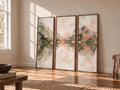 Olive Green Abstract Triptych: Large Framed Canvas Print (Set of 3)