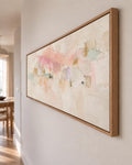 Contemporary Beige and Pink Abstract Art: Soft Pastel Canvas Print