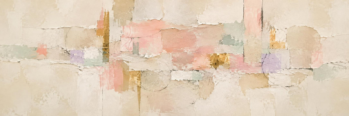 Extra Large Painting: Soft Pink and Peach Abstract Canvas Print