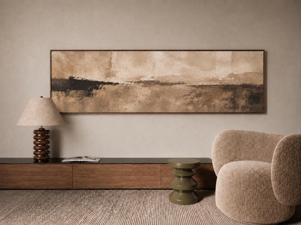 Earth Tone XL Painting: Japandi Wabi Sabi Canvas Print