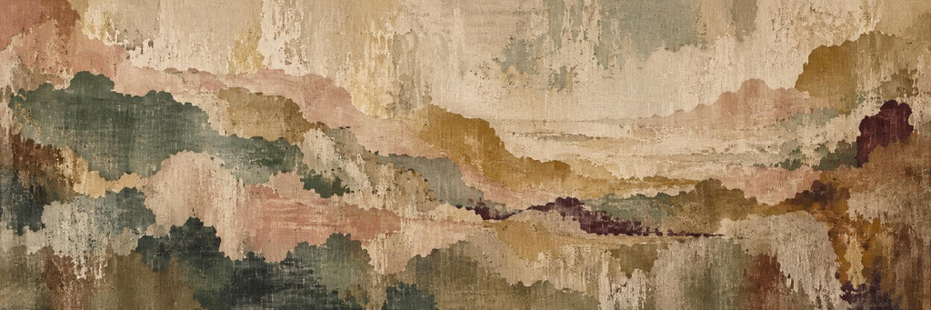 Earthy Tapestry Canvas Print, Terracotta and Beige Panorama