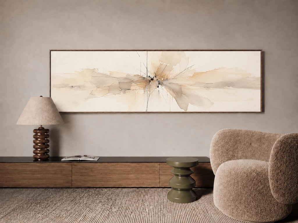 Neutral Abstract Painting: Cream and Beige Canvas Print