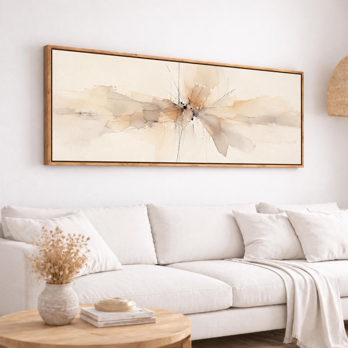 Neutral Abstract Painting: Cream and Beige Canvas Print