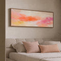 Bright Pink, Coral and Peach Abstract Art Print, Modern Wall Decor