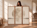 Full Moon Abstract Triptych: Large Watercolor Canvas Print (Set of 3)