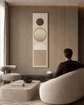 Mid-Century Modern Beige Abstract Canvas Print, Scandinavian Geometric Wall Art