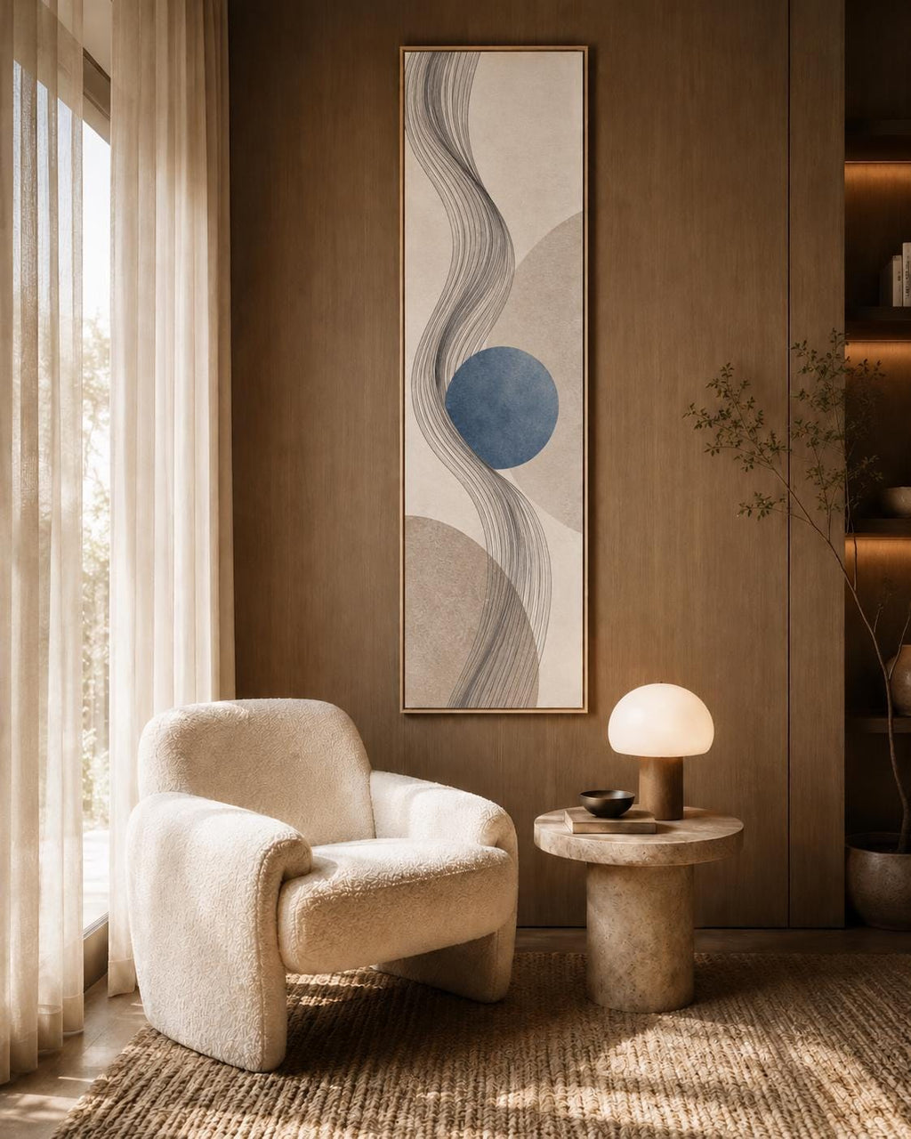 Bauhaus Geometric Wall Art: Mid Century Modern Framed Canvas