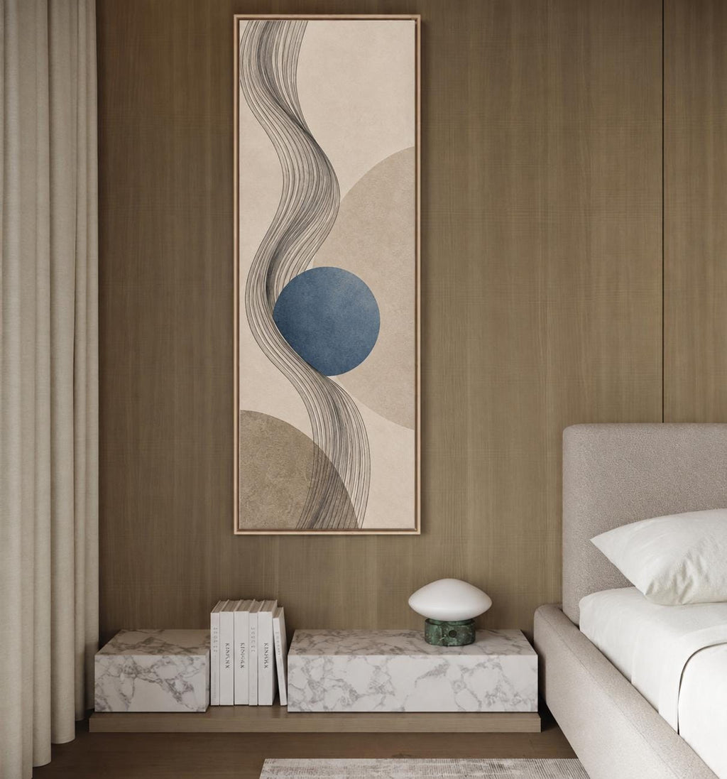 Bauhaus Geometric Wall Art: Mid Century Modern Framed Canvas